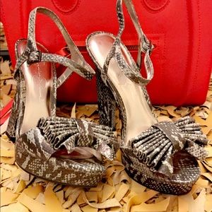 Jessica Simpson Snake Metallic Block Heel Sandal